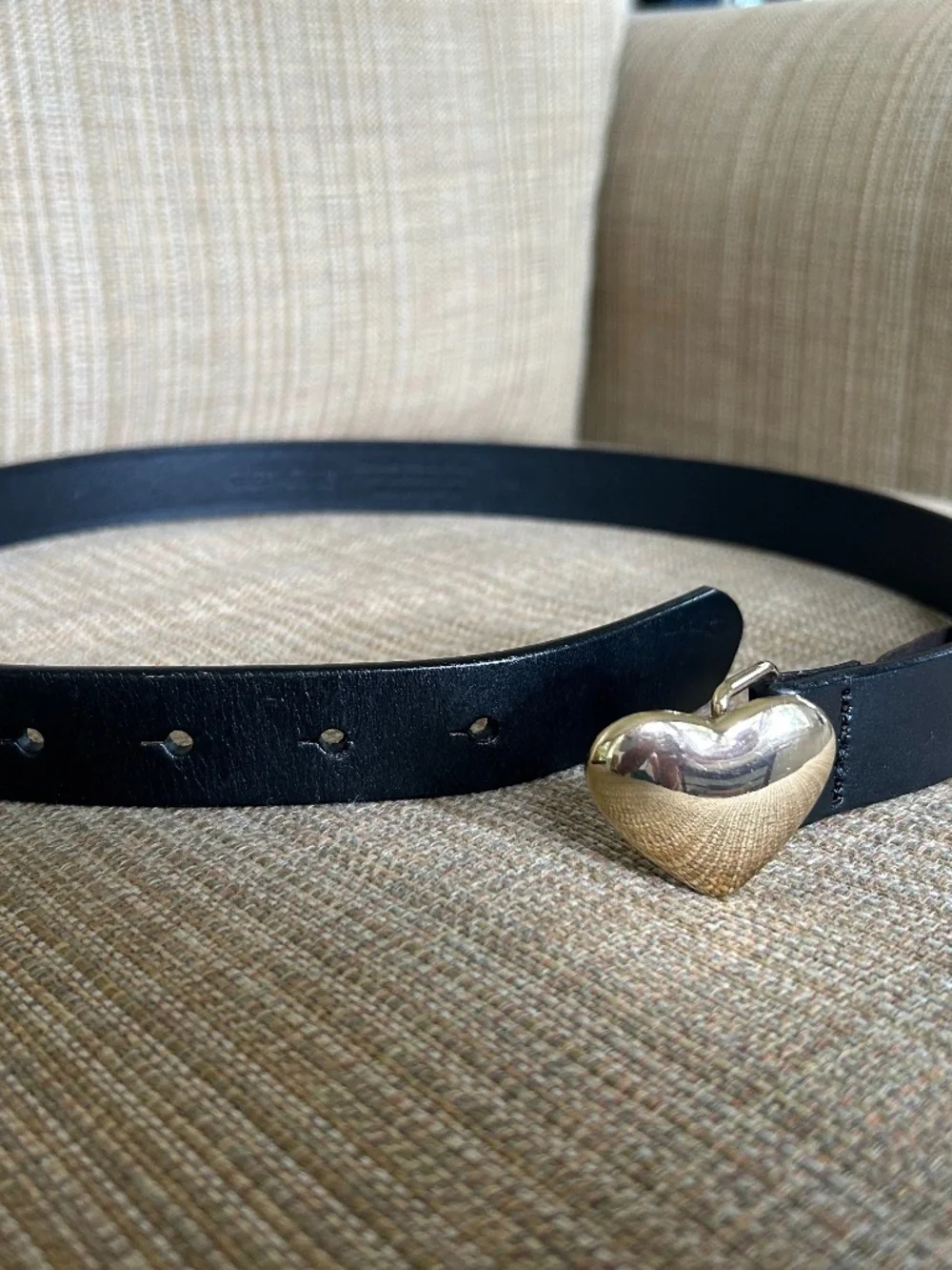 J.Crew Crewcuts Girls Heart Buckle Black Leather Belt
